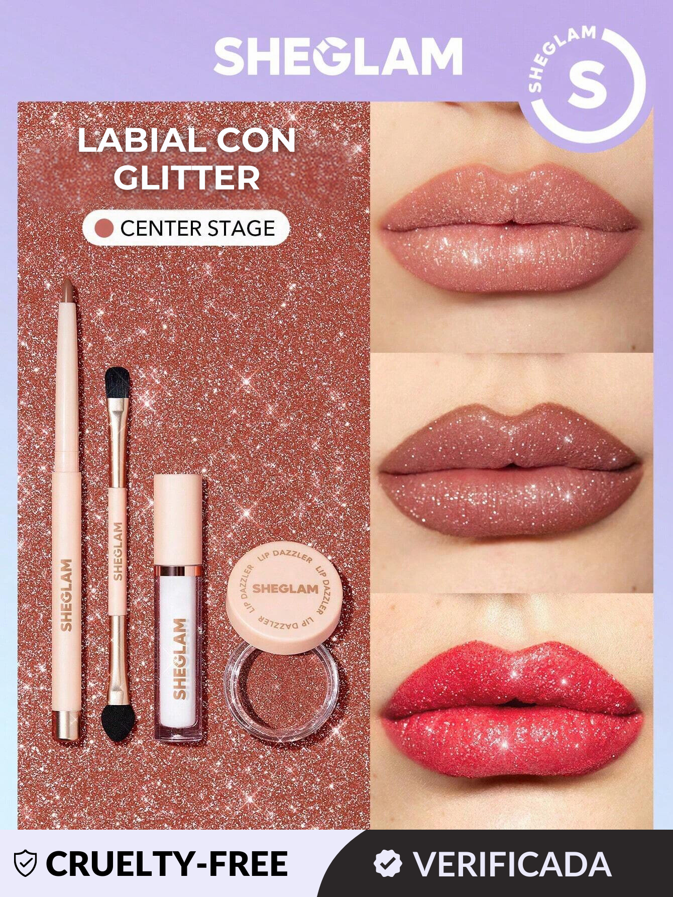 Kit Delineador Labial con glitter
