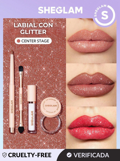 Kit Delineador Labial con glitter