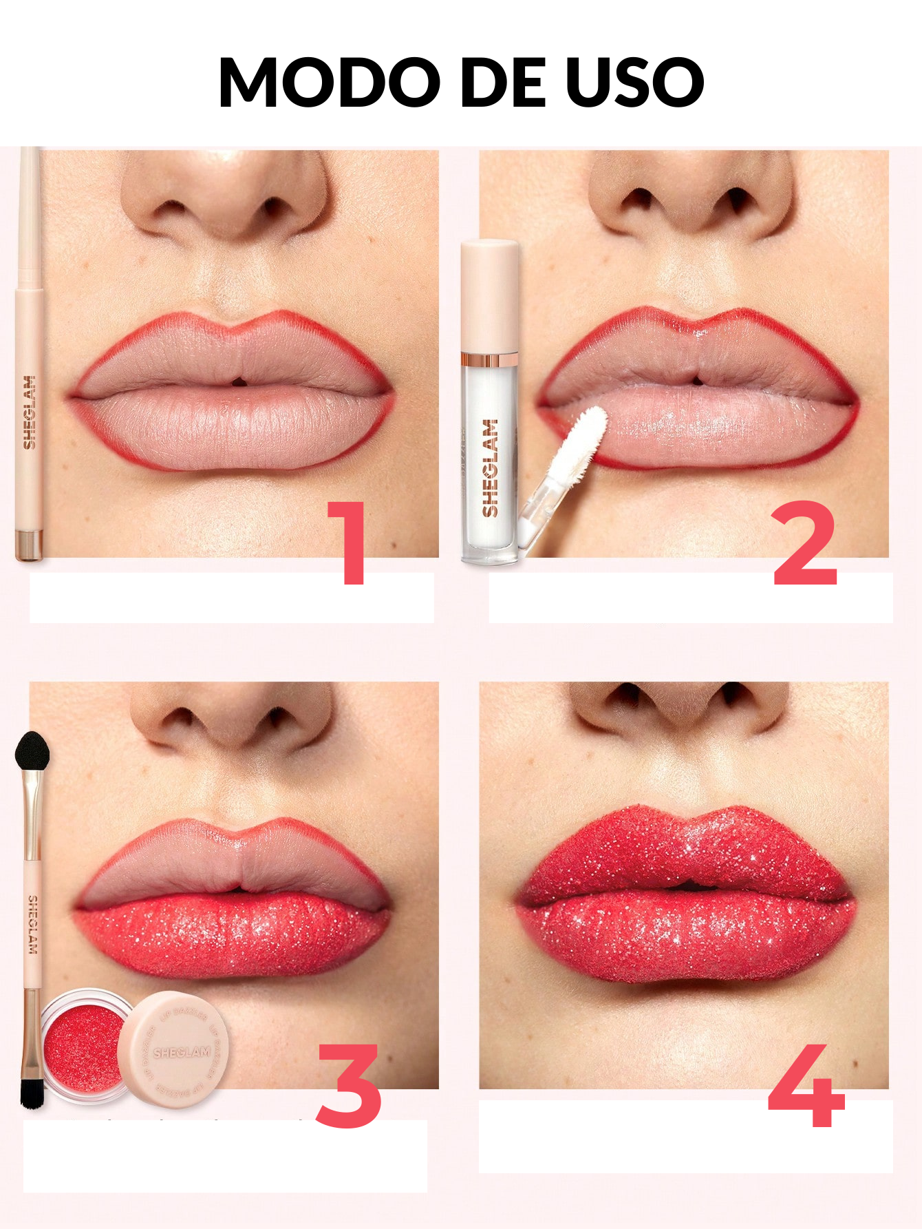 Kit Delineador Labial con glitter