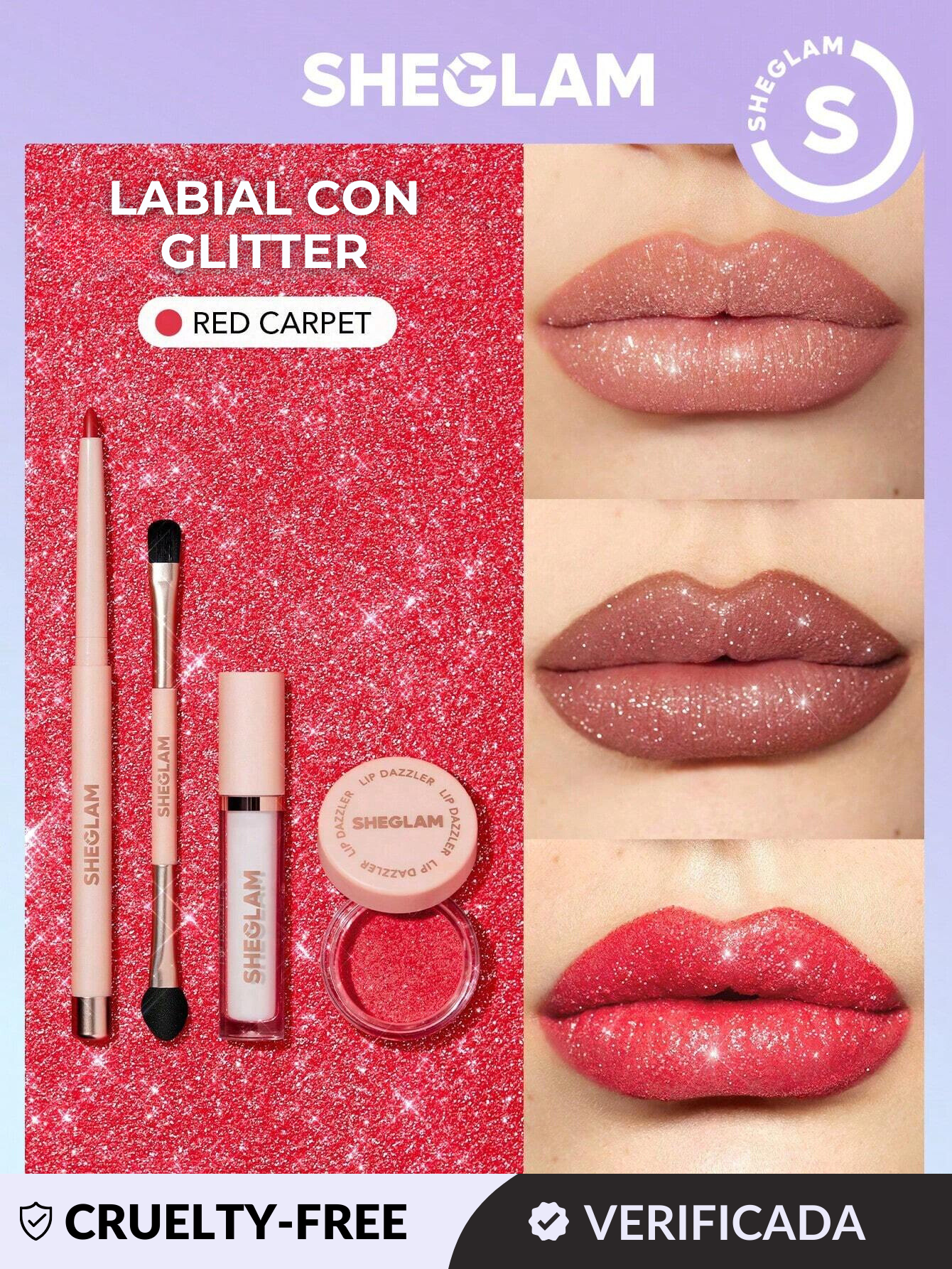 Kit Delineador Labial con glitter
