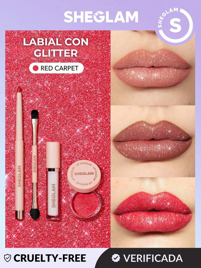 Kit Delineador Labial con glitter
